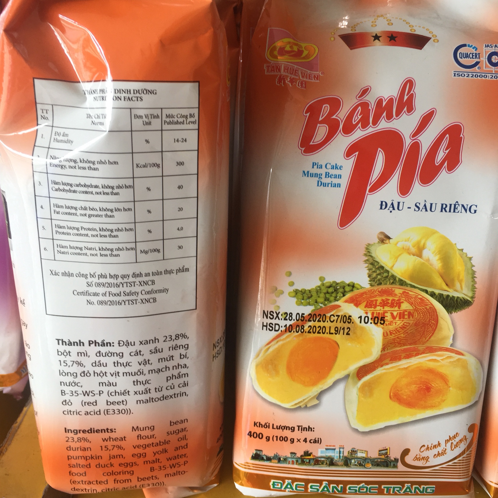 Bánh Pía Đậu-Sầu riêng-Trứng muối (Pia cake-Mung bean-Salt egg)