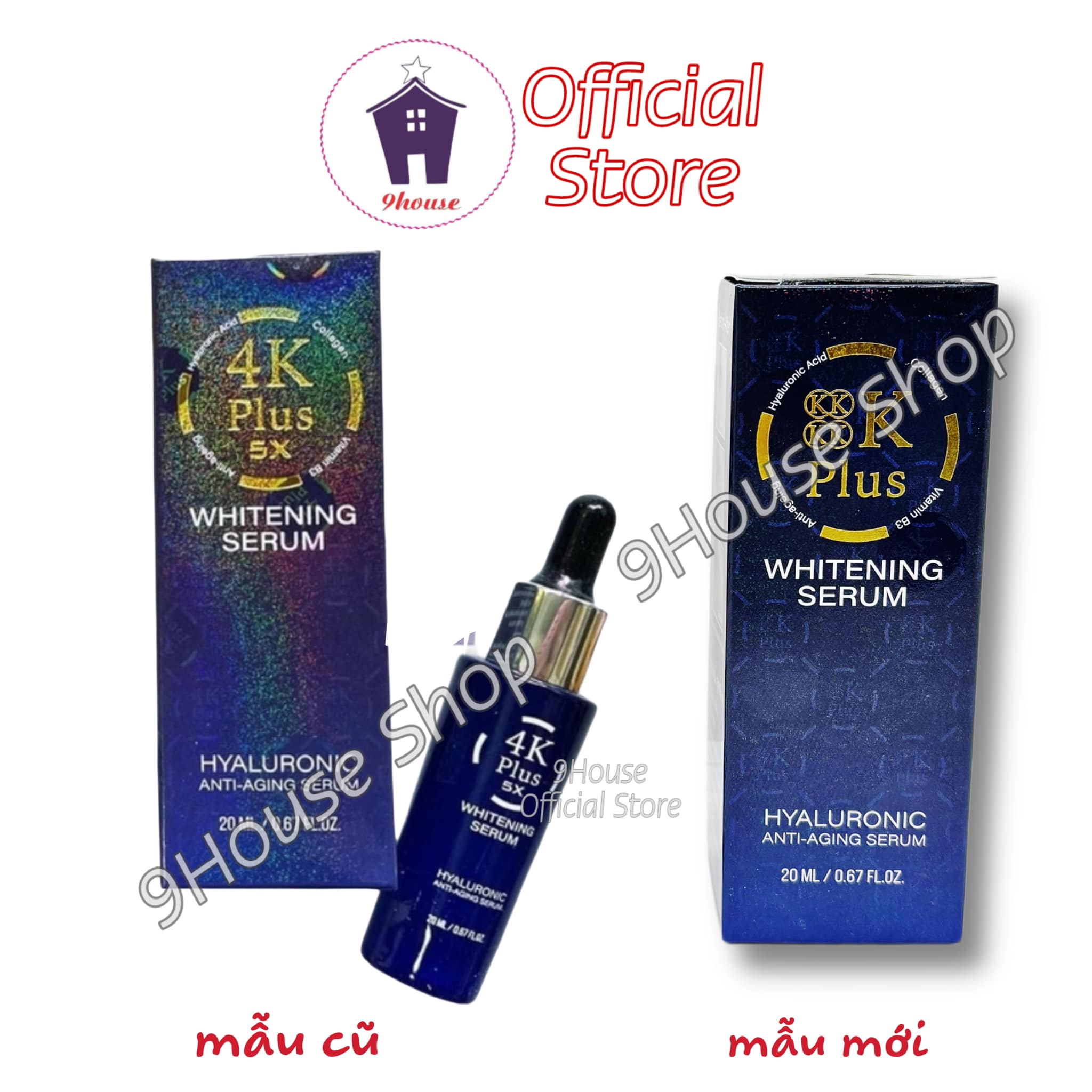 01 chai serum trắng da mặt 4k plus 5x whitening 20ml thái lan