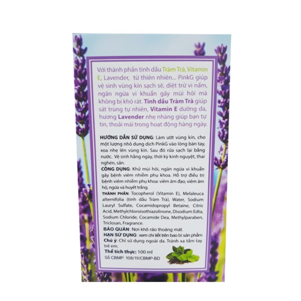Dung Dịch Vệ Sinh Phụ Nữ PinkG Lavender 100ml