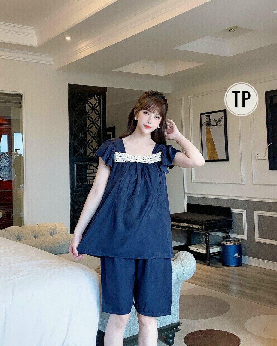 Bộ đồ bầu kết hợp sau sinh cho bé bú chất mềm mịn
