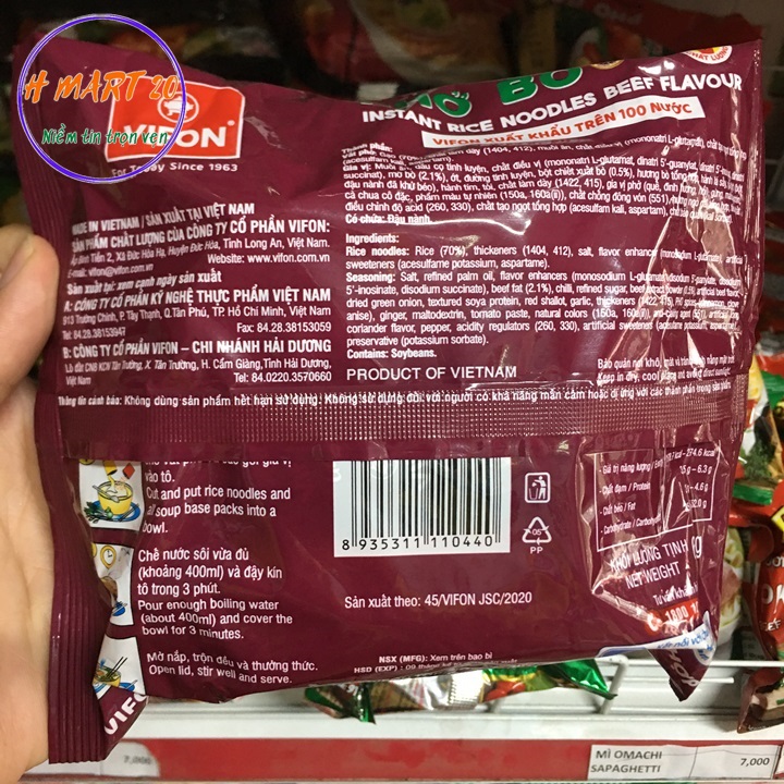 THÙNG phở vifon vị bò 30 gói