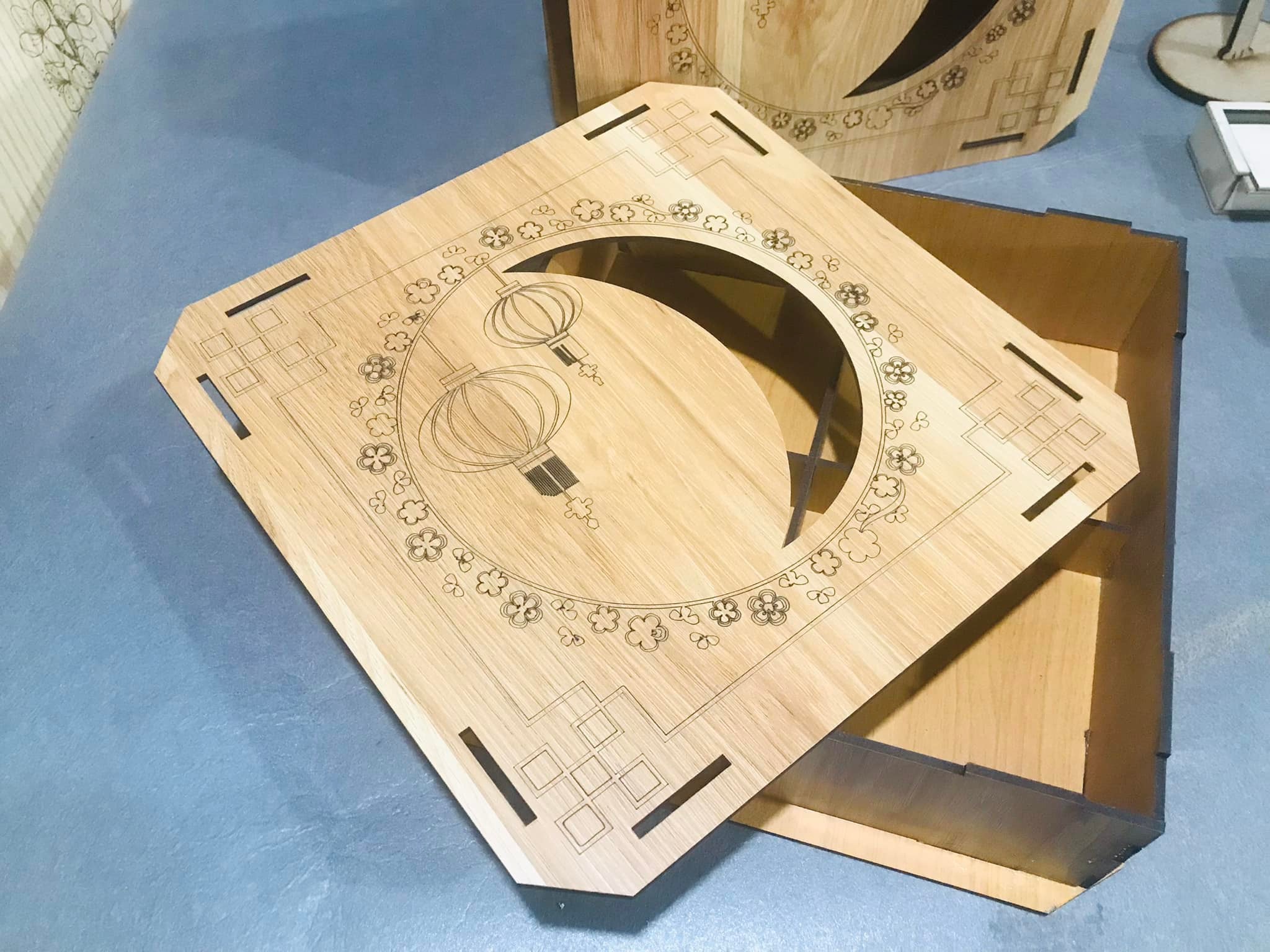 Hộp gỗ đựng bánh trung thu