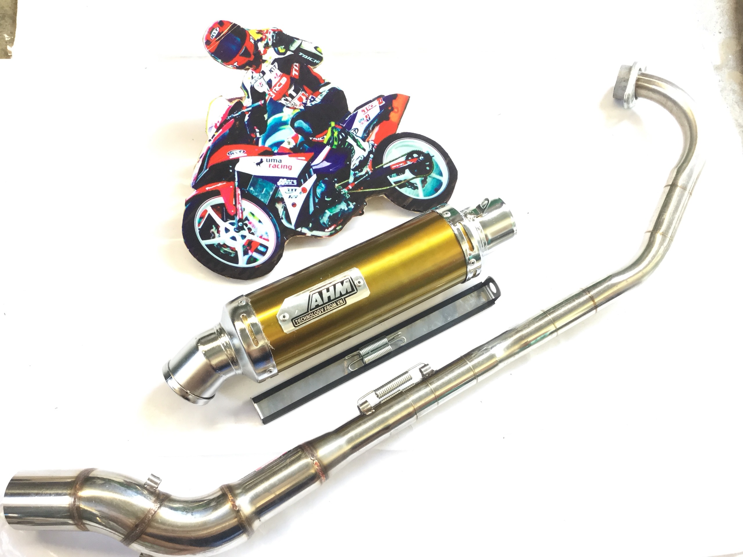 Pô ahm đen - Cổ 2 Khúc Cong Exciter 135