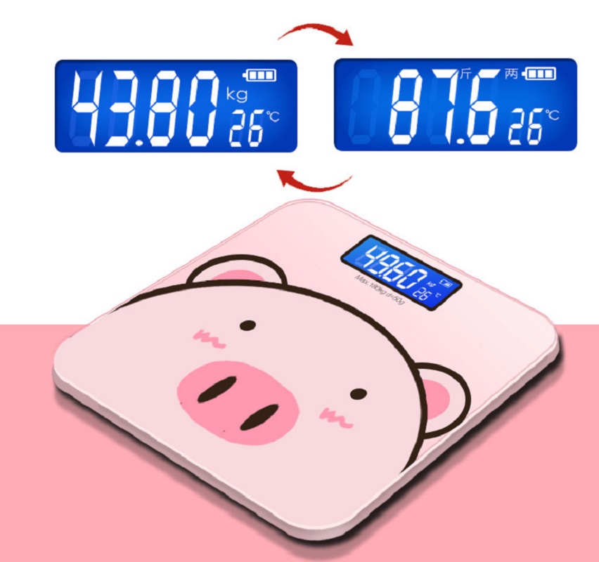 Cân sức khỏe điện tử hình heo hồng 180kg