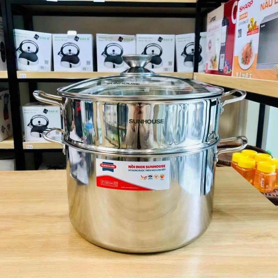 BỘ NỒI XỬNG HẤP 28CM,  DÙNG ĐƯỢC BẾP TỪ