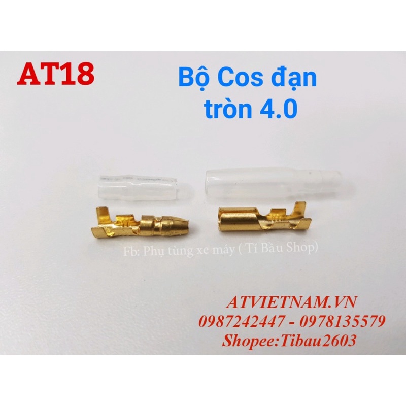 Đầu cos xe máy, Bộ Cos Tròn 4.0 - AT18 ( 1 bịch/50 bộ)