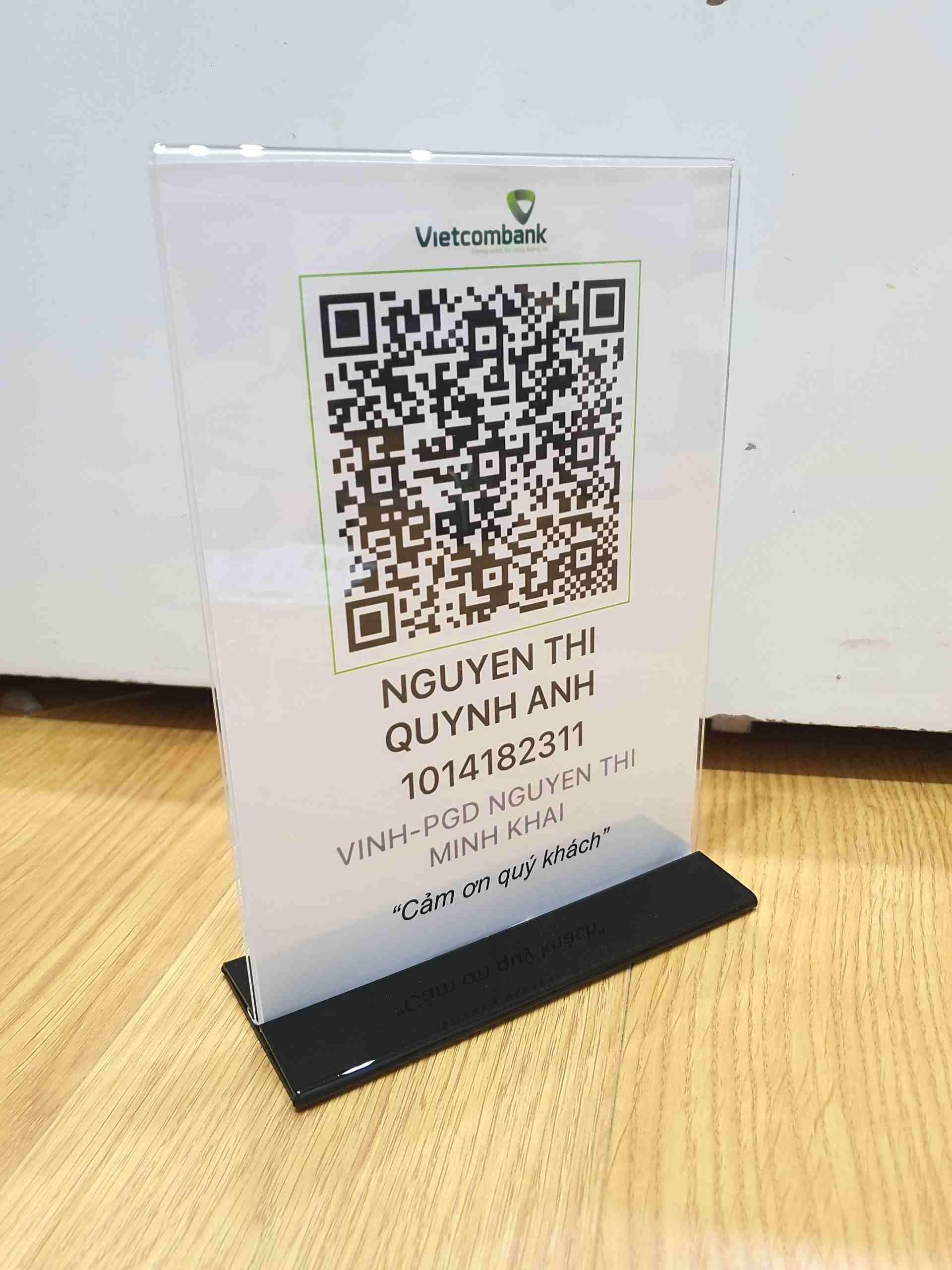 Menu Mã QR CODE để bàn mica