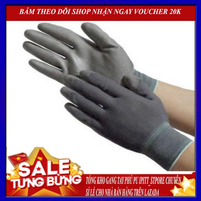 (Chuyên sỉ lẻ) 30  đôi Găng tay bảo hộ lao động phủ PU lòng bàn tay chống tĩnh điện, chống cắt