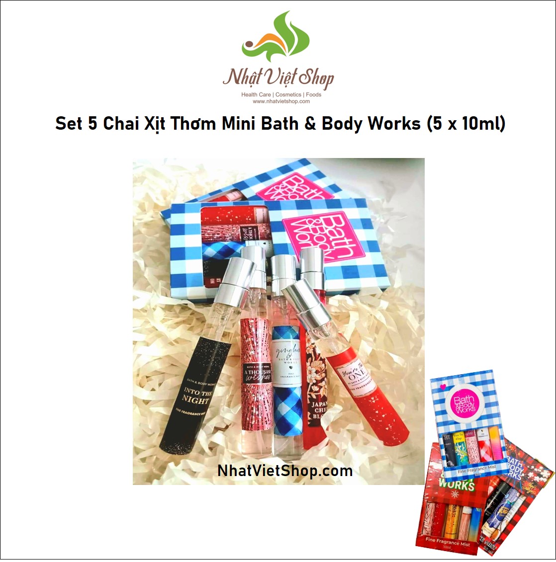 Set 5 Chai Xịt Thơm Mini Bath & Body Works (5 x 10ml) (Shop Giao ngẫu nhiên)