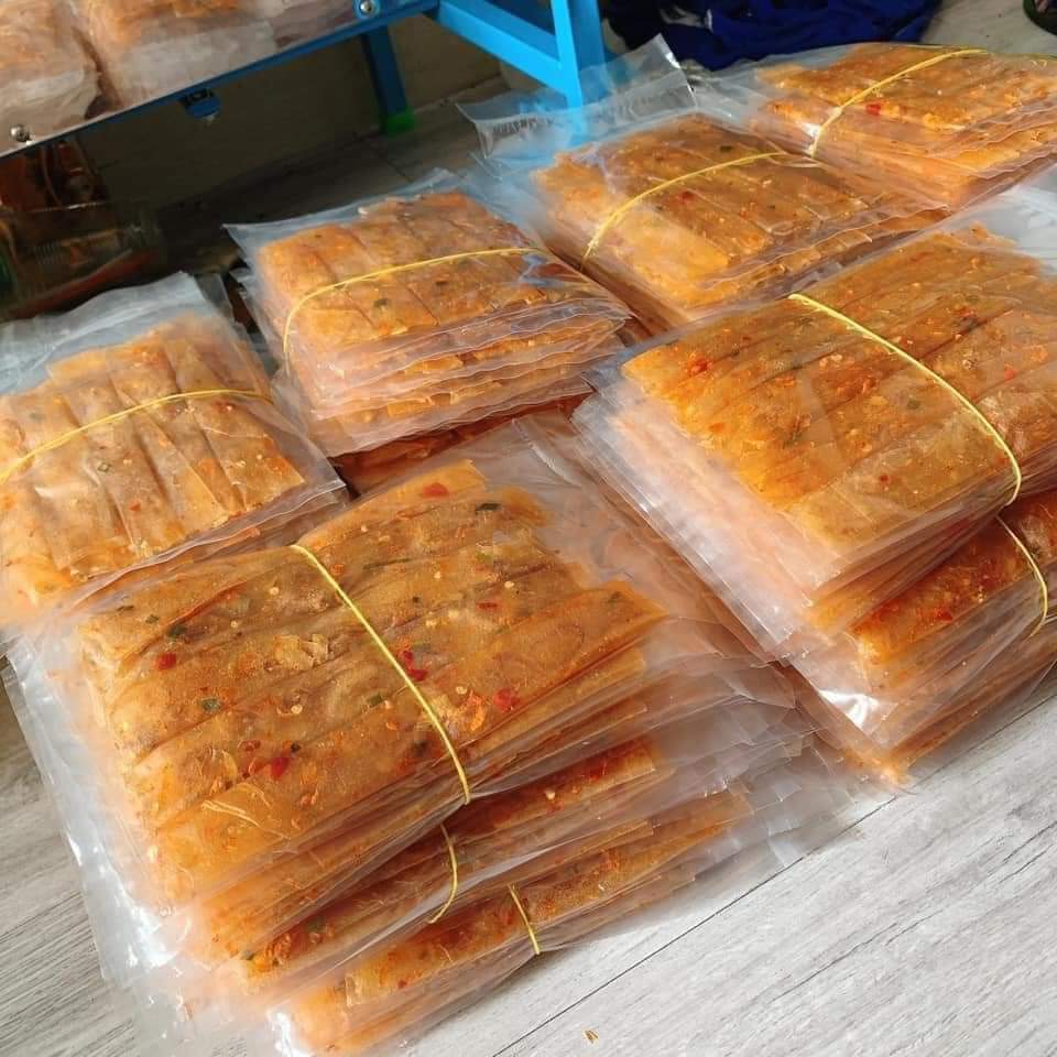 combo 10 bịch bánh tráng dẻo tôm  xếp hành ngon