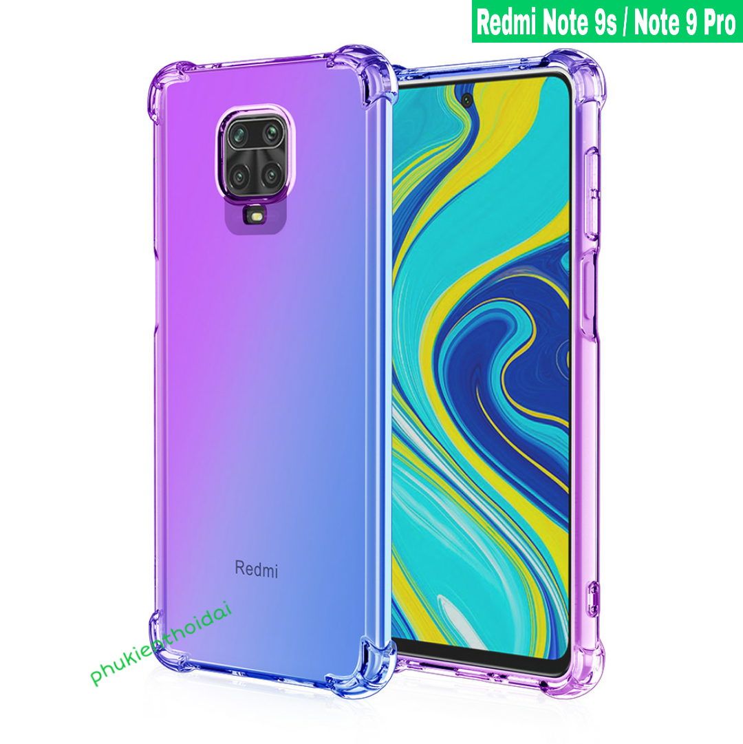 Ốp lưng Xiaomi Redmi Note 9s / Note 9 Pro dẻo TPU đa sắc lồi 4 góc