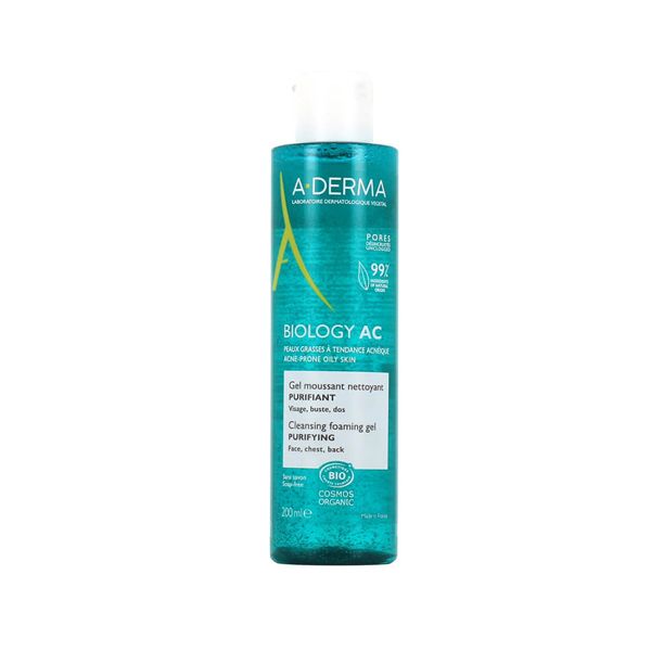 Sữa rửa mặt ADerma cho da dầu mụn - ADerma Biology AC Gel Moussant Purifiant