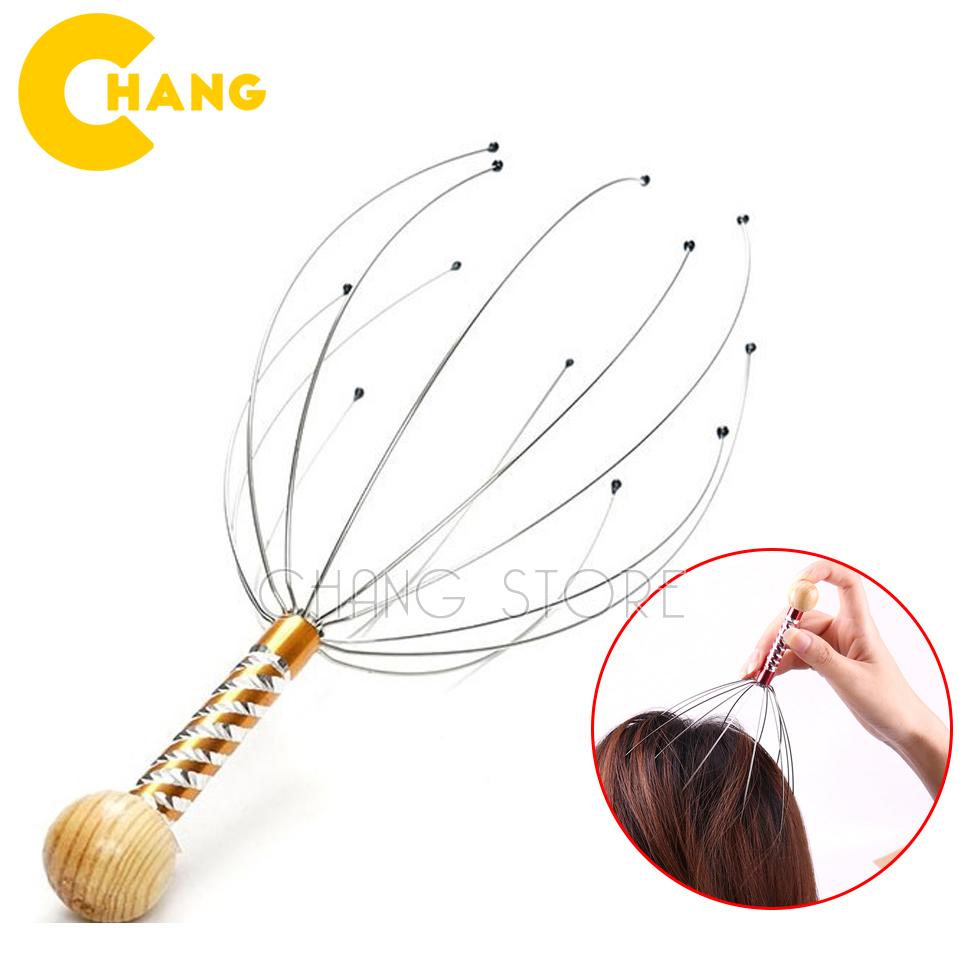 Cây massage đầu bạch tuộc, kích thước 23 cm, được làm từ inox không gỉ an toàn khi dùng, mát xa gãi đầu, giúp giảm căng thăng, streess, áp lực