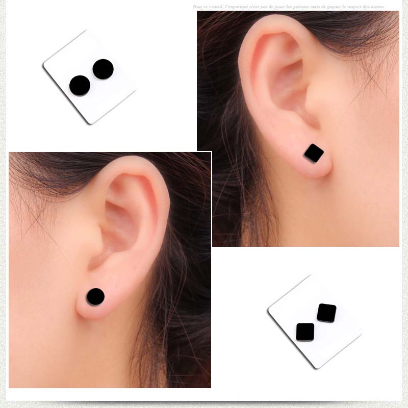 Earring magnet black unisex personality