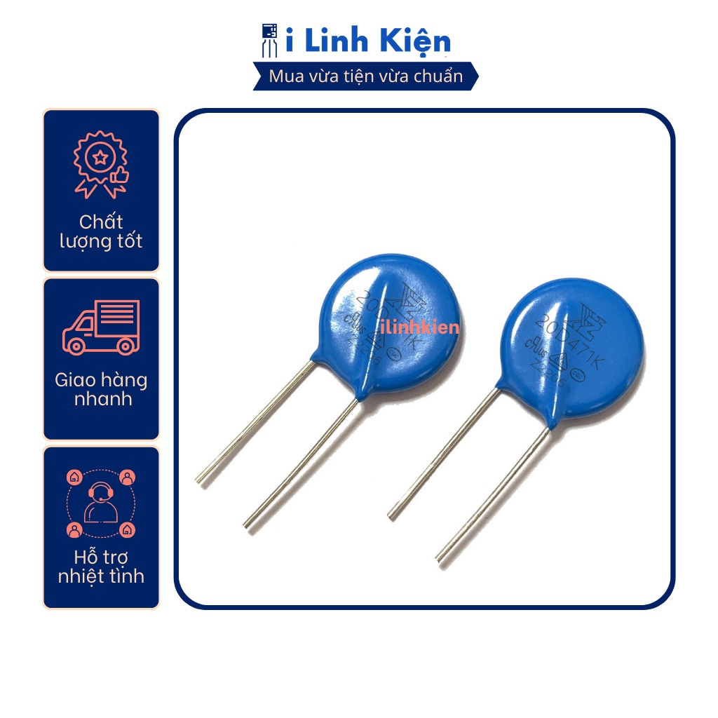 Tụ chống sét varistor 20d471k 300vac 385vdc / 25d471k 470v 25mm