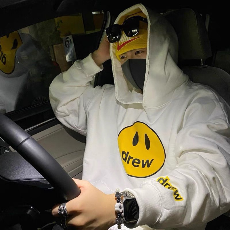 Áo hoodie basic DREW đen trắng nhiều size- dáng unisex nam nữ
