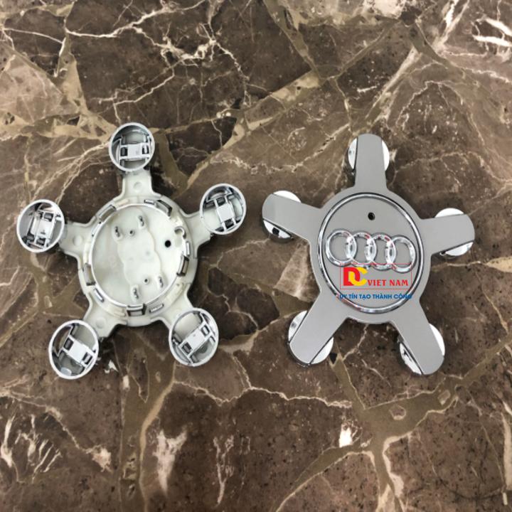 1 chiếc logo chụp mâm, lazang bánh xe ô tô, xe hơi Au.di đường kính 135mm A6Q5135 ( Màu Xám)