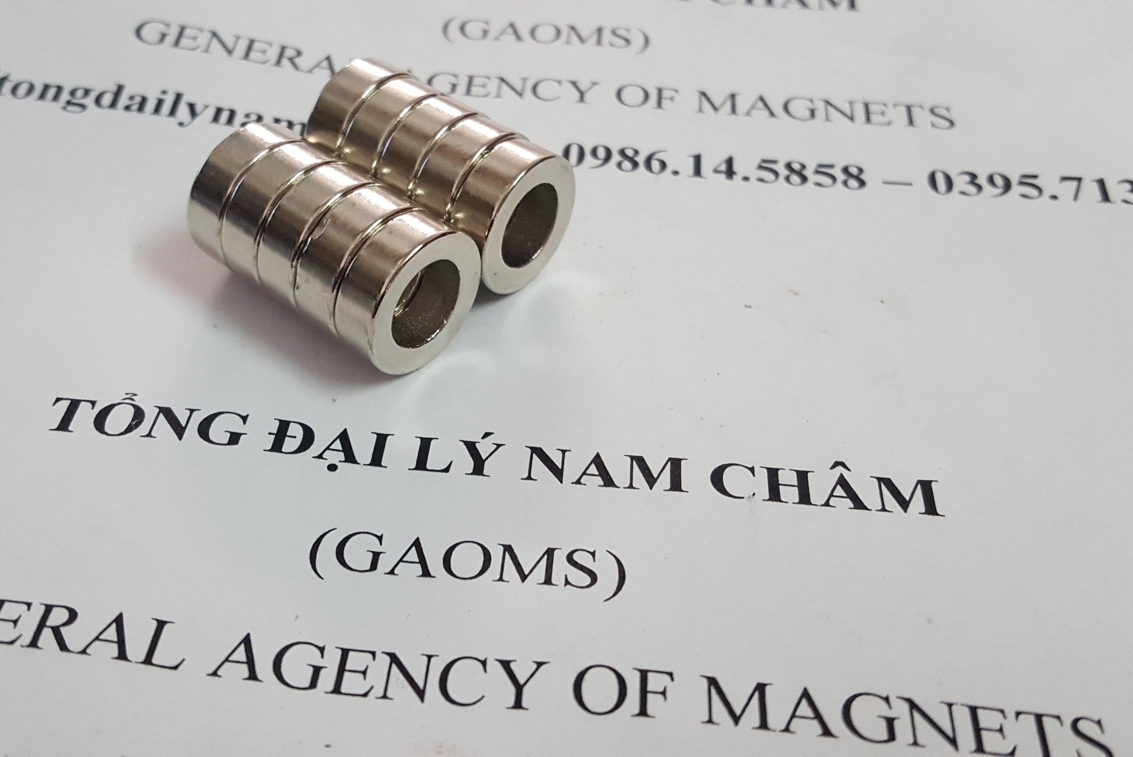 5 viên nam châm hình nhẫn 15x5 lỗ 9mm