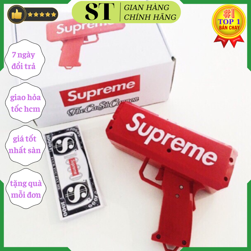 Súng Bắn Tiền Đồ chơi Party Supreme Money Full Box TẶNG KÈM 100 TỜ ĐÔ LA