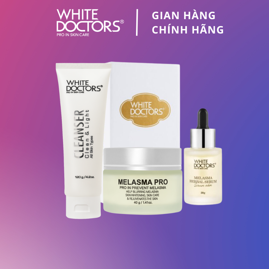 Bộ ba sản phẩm trị nám da ban đêm White Doctors