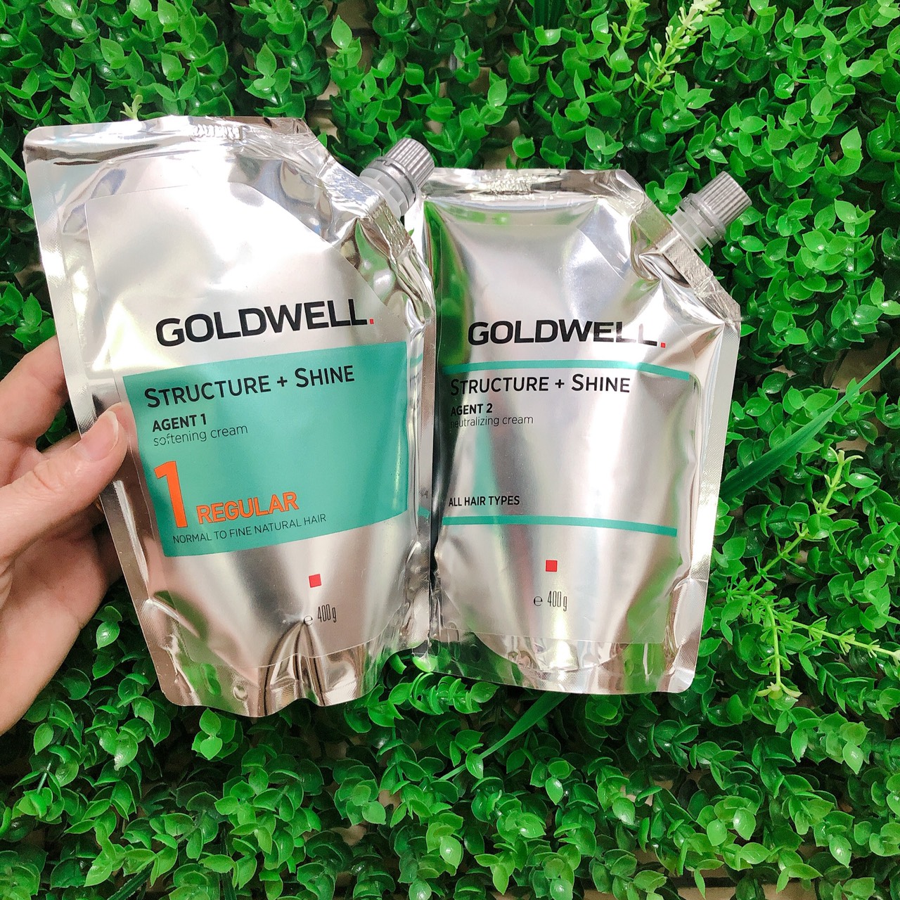 [HCM]Cặp duỗi tóc cao cấp Goldwell Structure + Shine 400mlx2