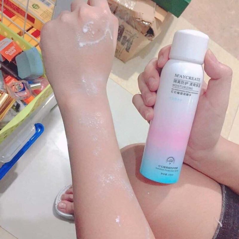 Xịt chống nắng trắng da Maycreate 150ml