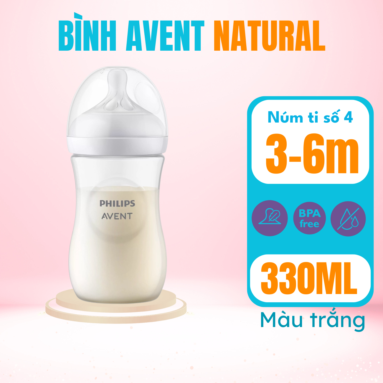 Bình sữa Philips AVENT Natural 125ml,260ml ,330ml
