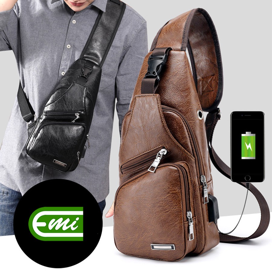 Túi Đeo Chéo Bằng Da Cao Cấp EMI BE90 3