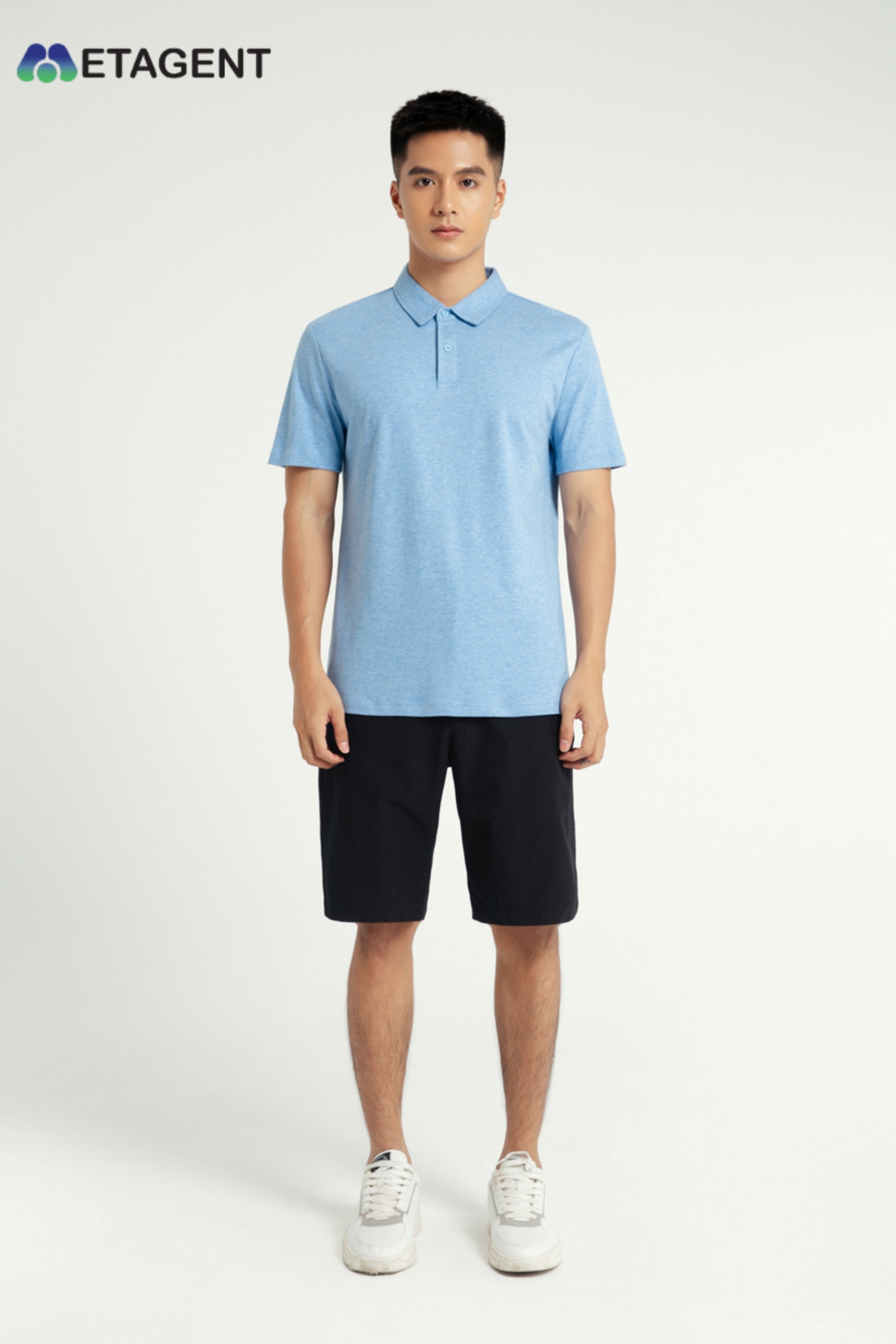 Áo Polo dáng regular fit thun trơn METAGENT MS 57E3413