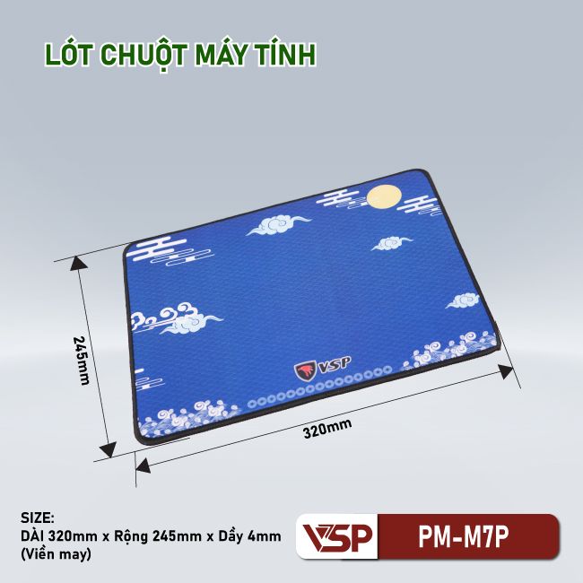 Lót chuột VSP PM-7P size 245x320x4mm - Nhất Tín Computer