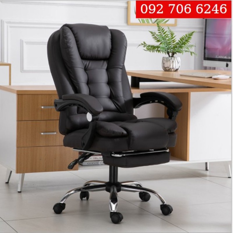 Ghế Giám Đốc Có Massage được bọc da Pu Ghế Văn Phòng Chân Xoay có gác chân ngả lưng,ghế làm việc kèm masage lưng. giá rẻ
