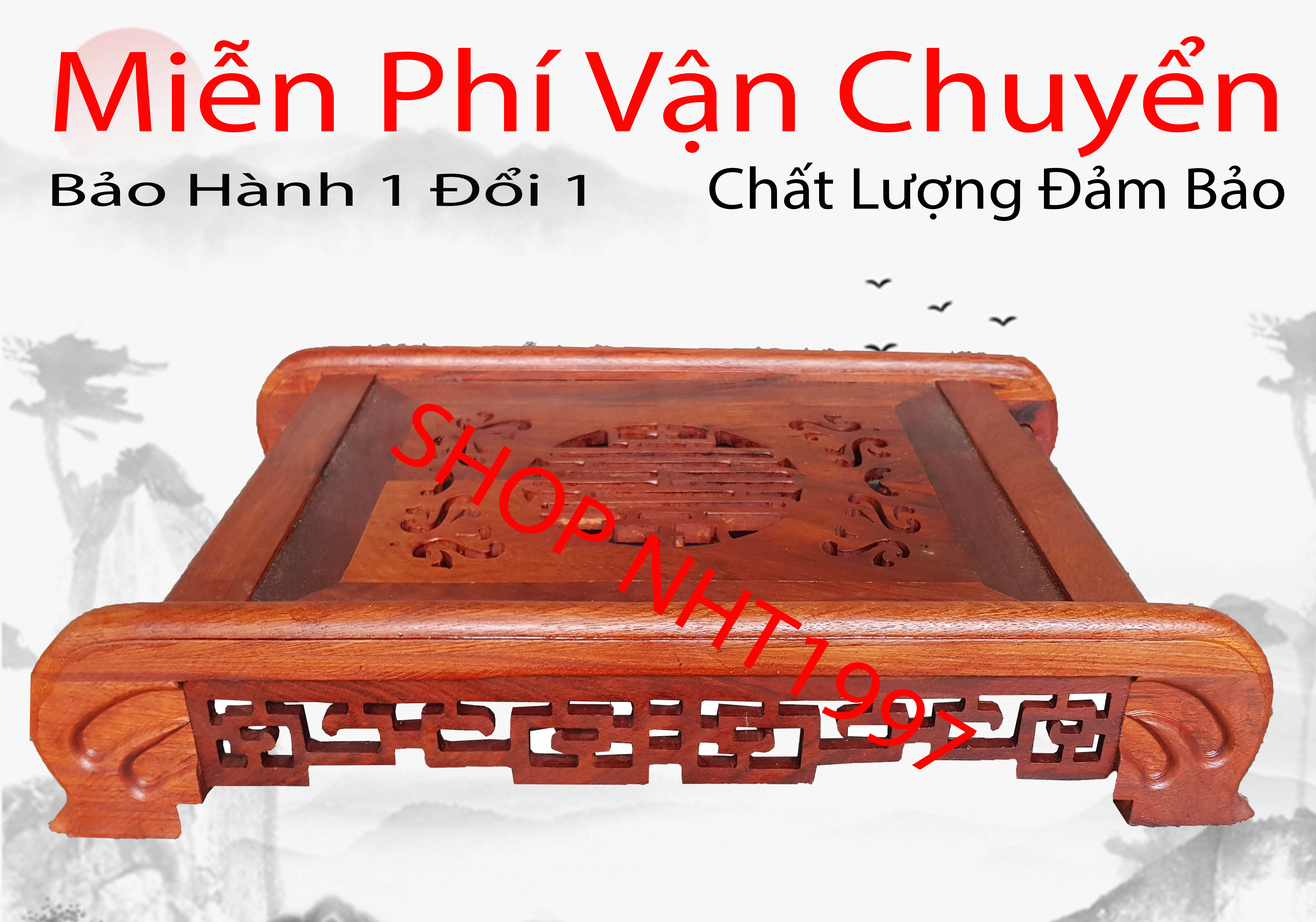 Khay Trà Gỗ Hương Chiện khay Kiểu Cuốn Thư Rẻ