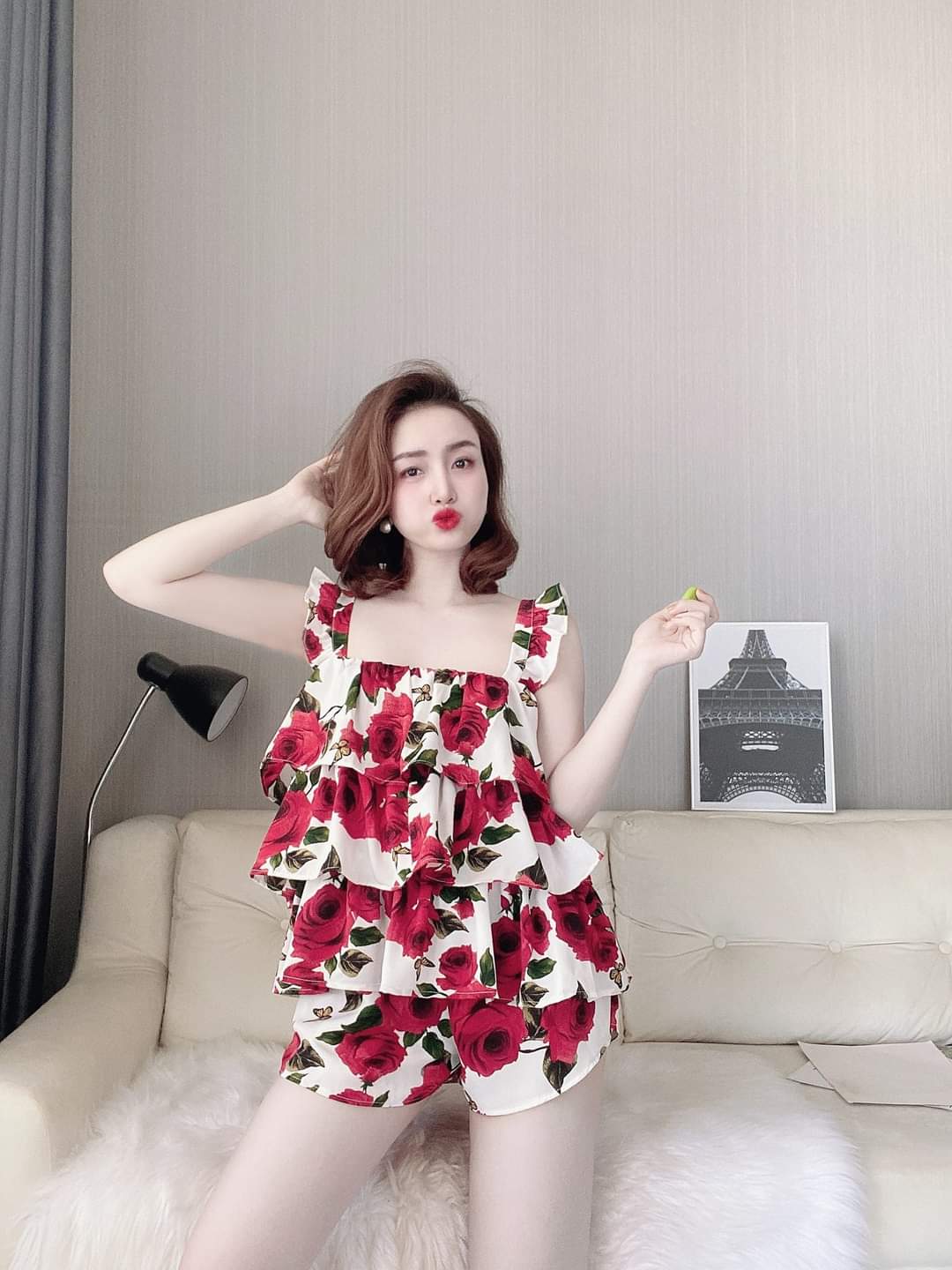 Bộ đồ ngủ đùi lụa mango