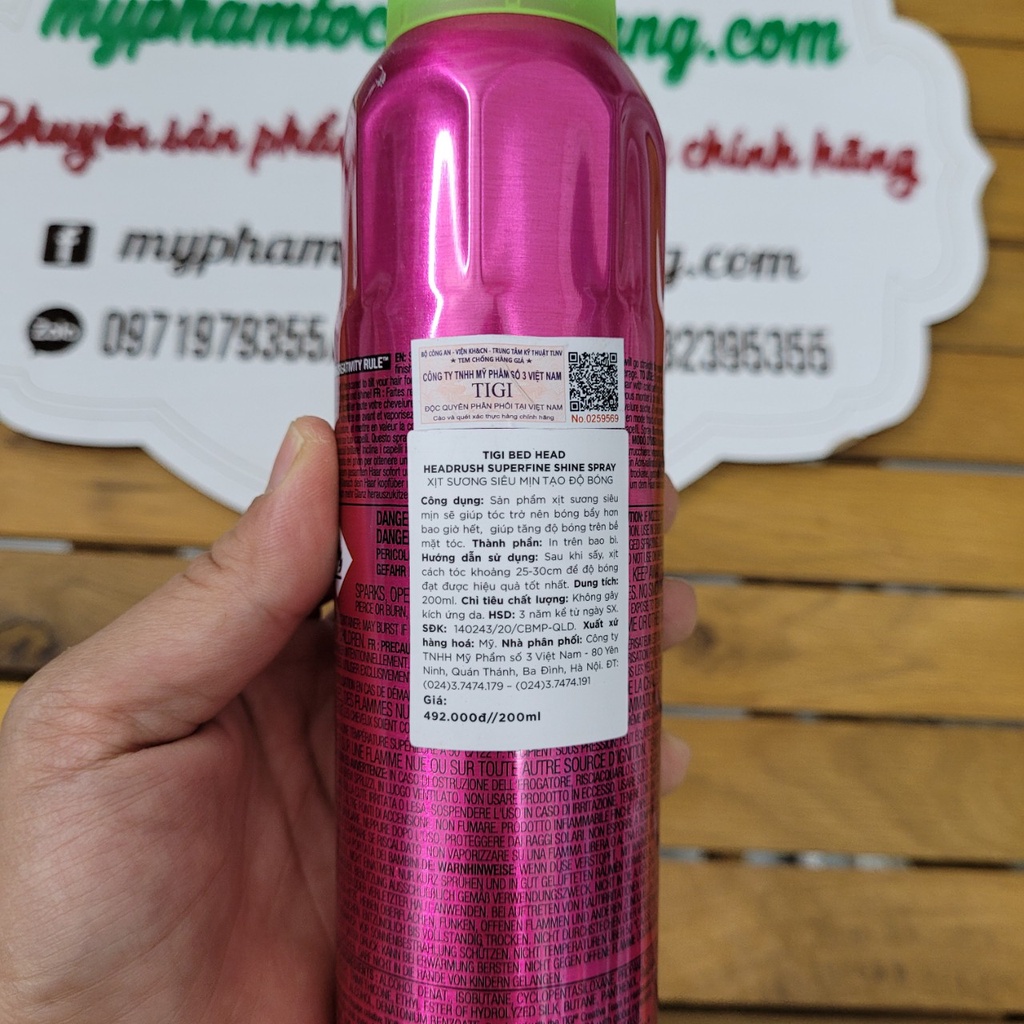 TIGI BEDHEAD Head rush Xịt siêu bóng 200ml