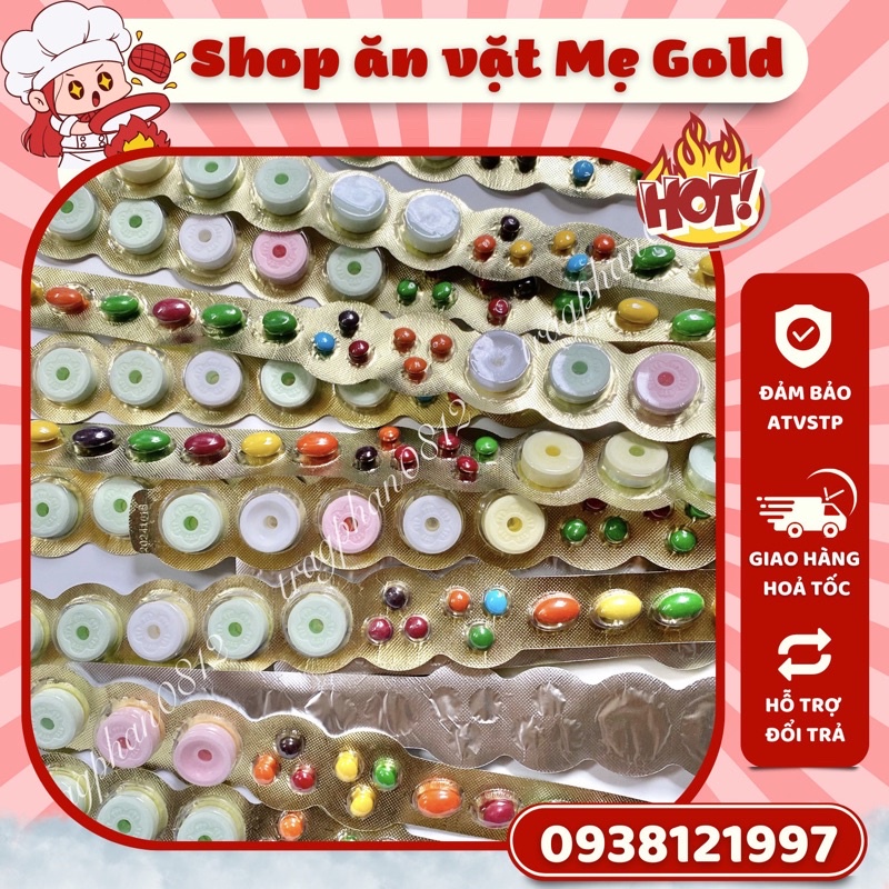 Kẹo C lạnh mix socola/gum viên sắc màu