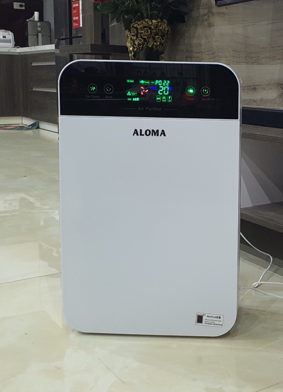 Máy lọc không khí sóng âm Aloma Air Purifier lọc bụi Pm 2.5 công nghệ lọc Hepa màng lọc 5 lớp