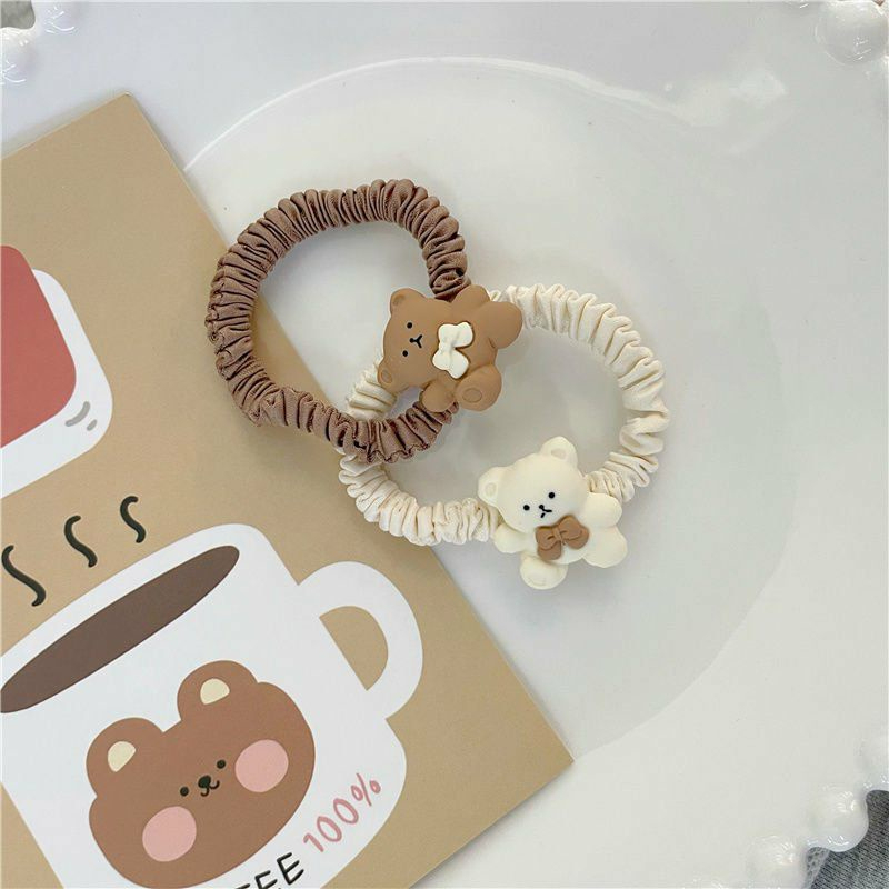 Set 2 dây cột tóc gấu thắt nơ phiên bản Hàn Quốc