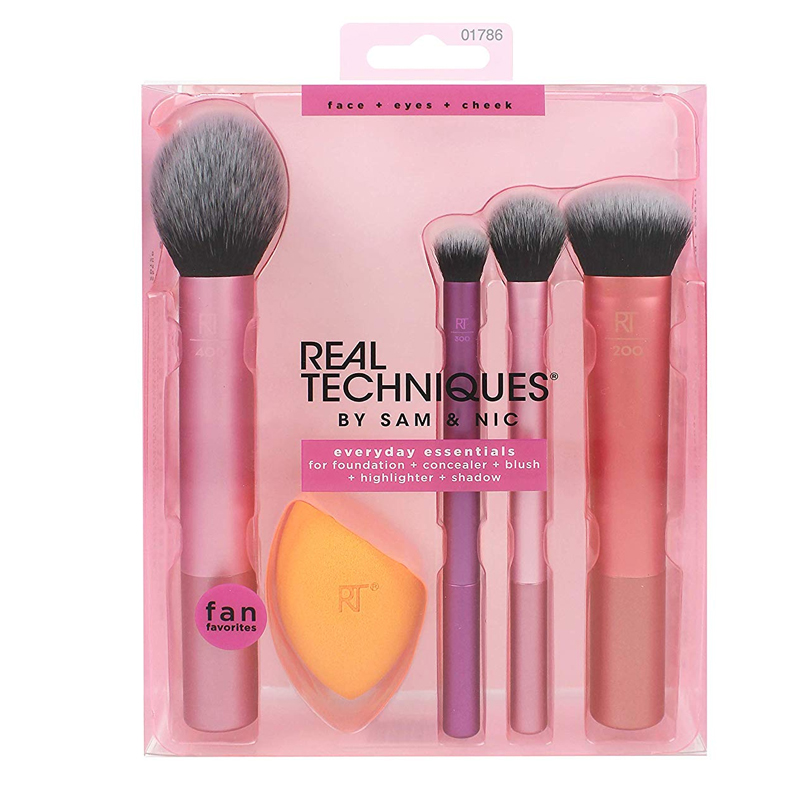 [HCM]Bộ Cọ Kèm Mút Trang Điểm Real Techniques Everyday Essentials