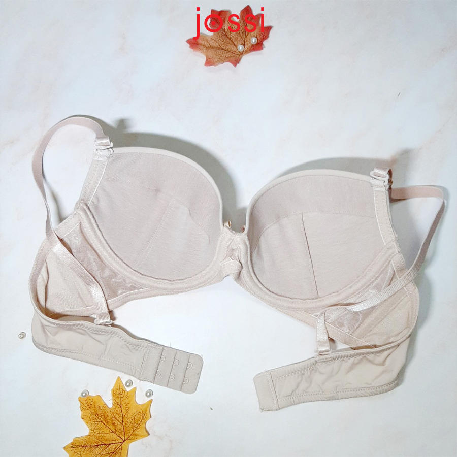 Áo lót trơn phối ren, mút mỏng, cúp xéo - Jossi 1310