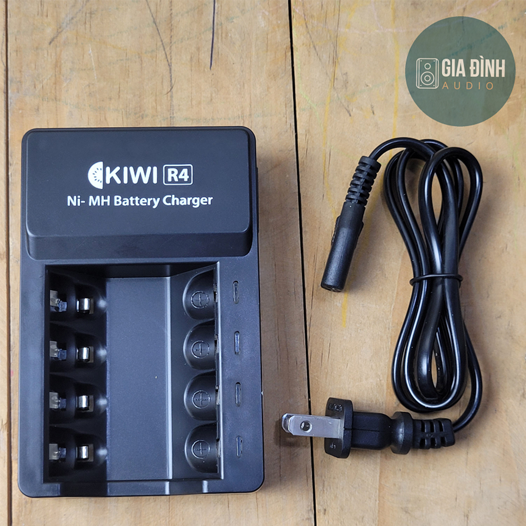 Dock sạc 4 pin kiwi r4 dùng cho pin aa/aaa - chính hãng