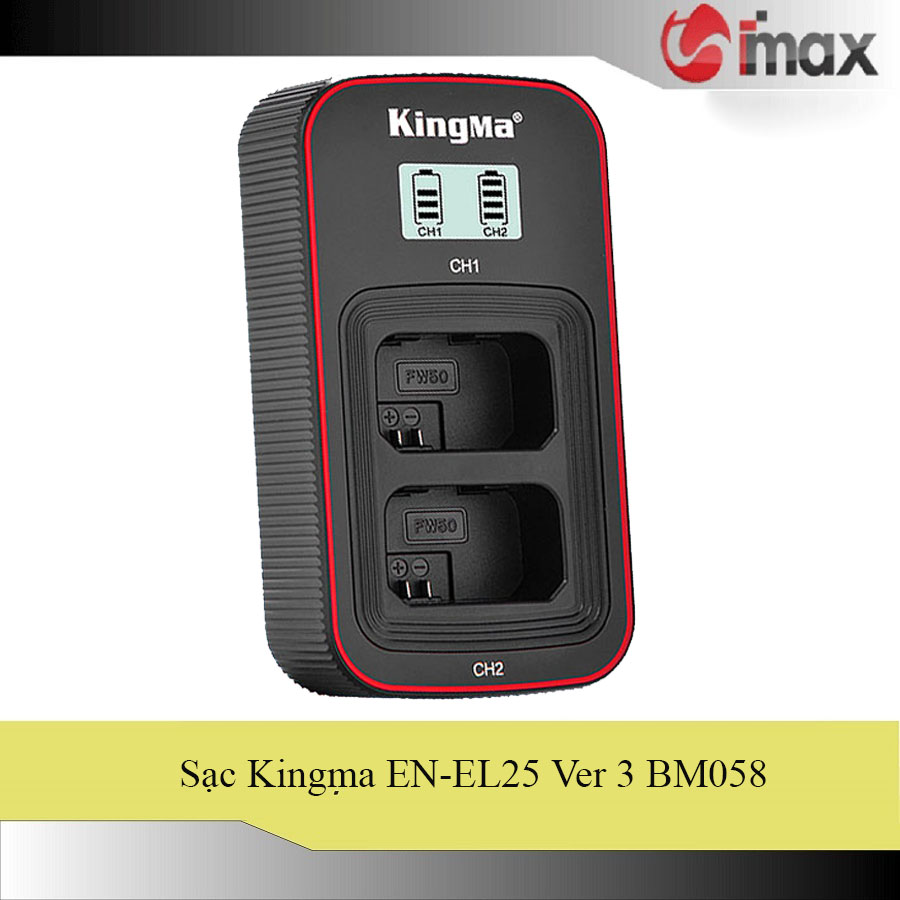 Sạc đôi Kingma NP-FW50 có vạch hiển thị