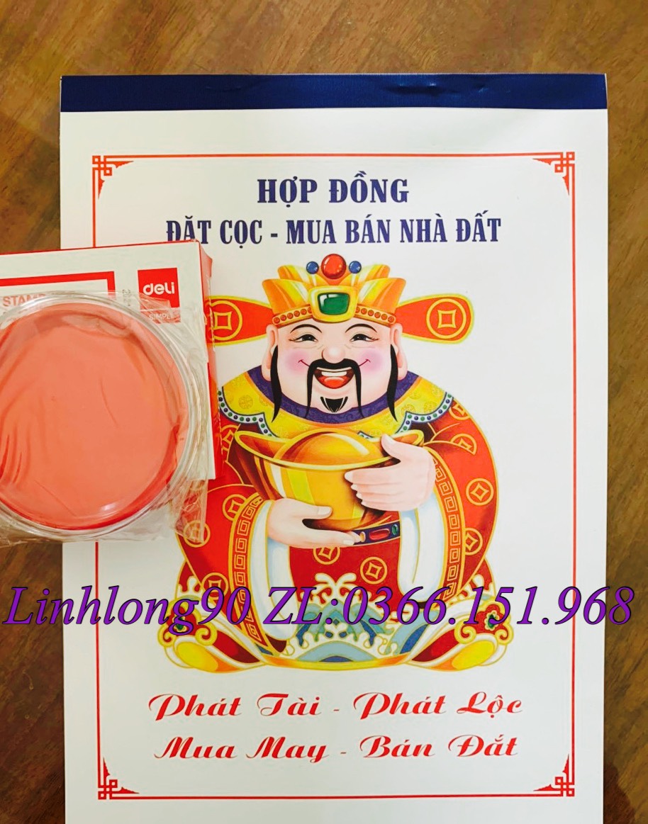 COMBO Sổ đặt cọc Thần tài 3 liên( mẫu 2021)+ lăn tay
