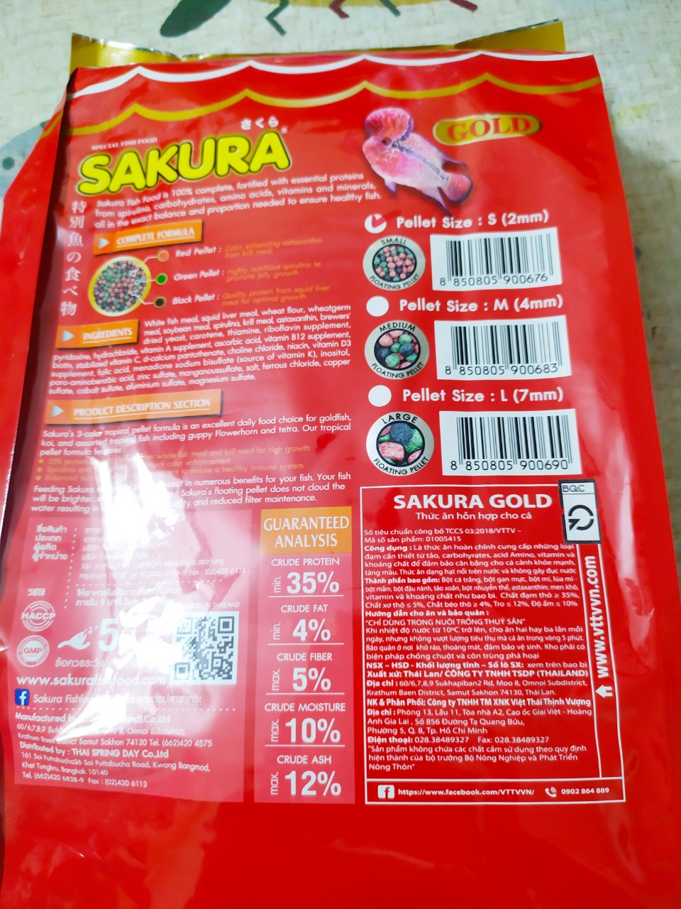 [HCM]Thức Ăn Cá Sakura (Viên Lớn 7mm) 2000g