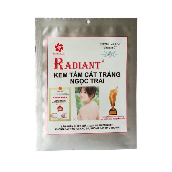 Kem tắm cát trắng ngọc trai radiant 125g