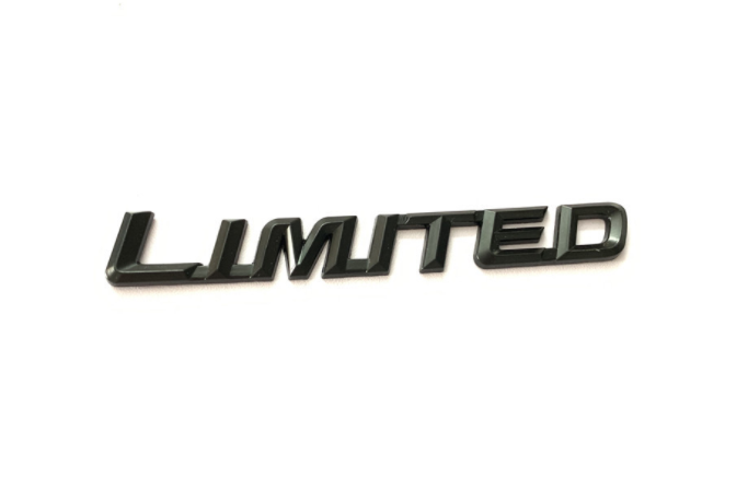 Tem decal chữ kim loại Limited nghiêng