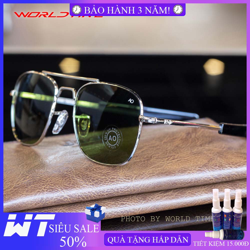 HOÀN TIỀN 15% - Kính mát nam AO8211 mắt kính cường lực Polarized cao cấp full hộp khăn thẻ bảo hành 12 tháng gọng Titanium