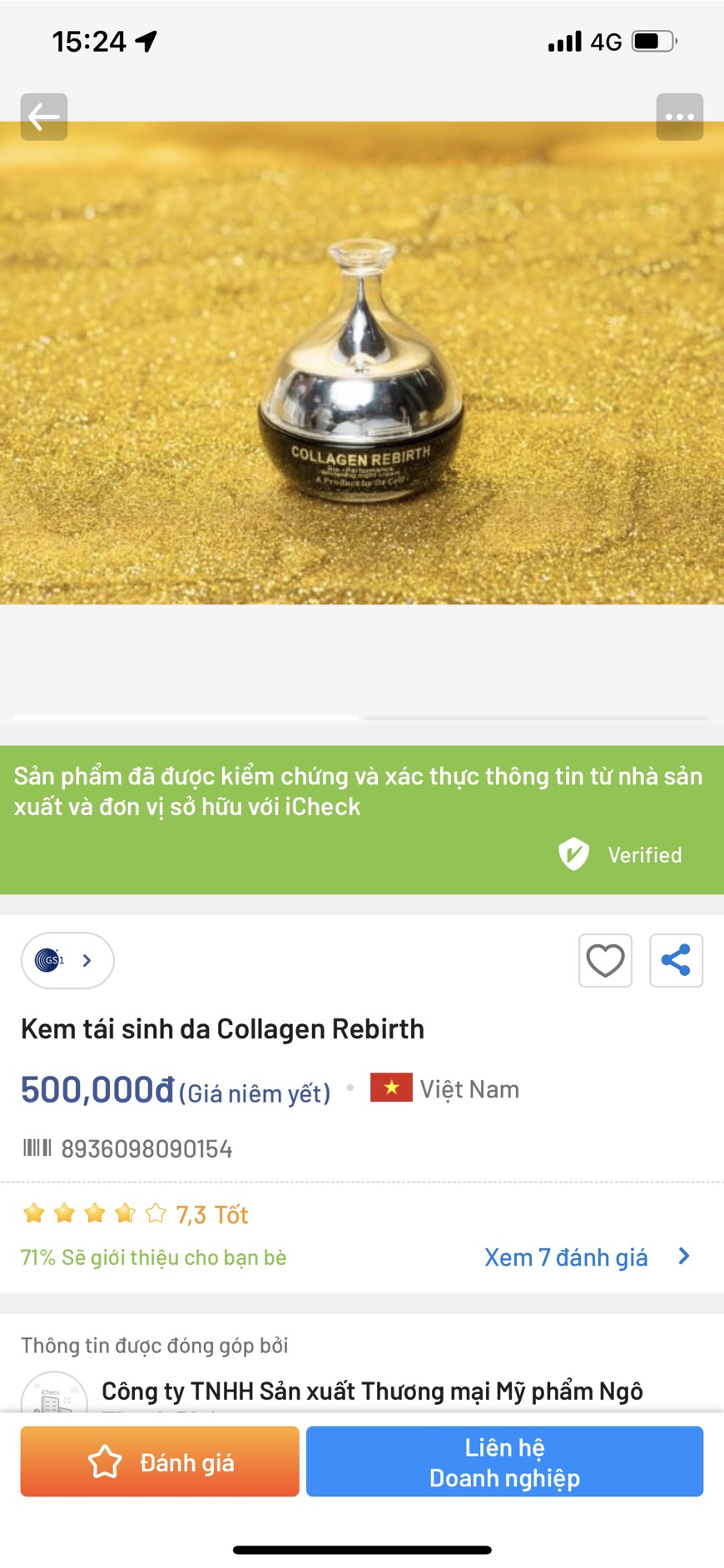 Kem Đêm Collagen Rebirth Dr Cell