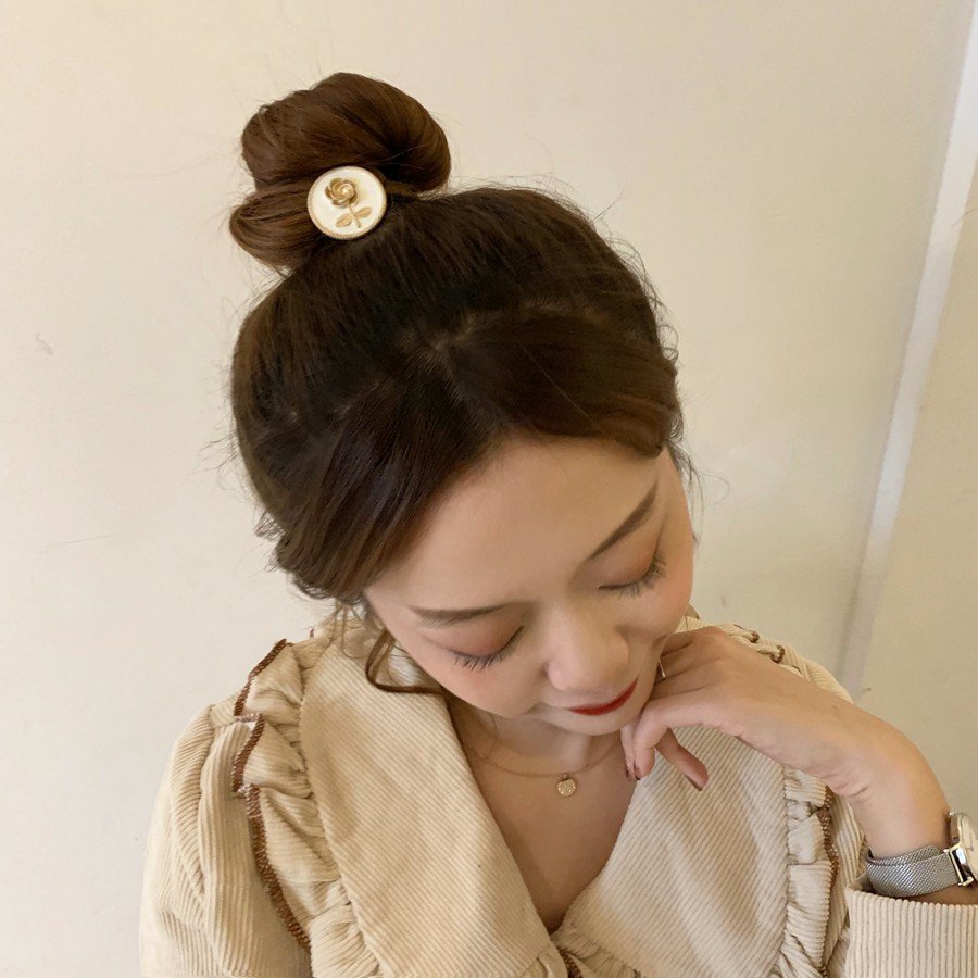 CỘT TÓC HOA HỒNG MẠ VÀNG