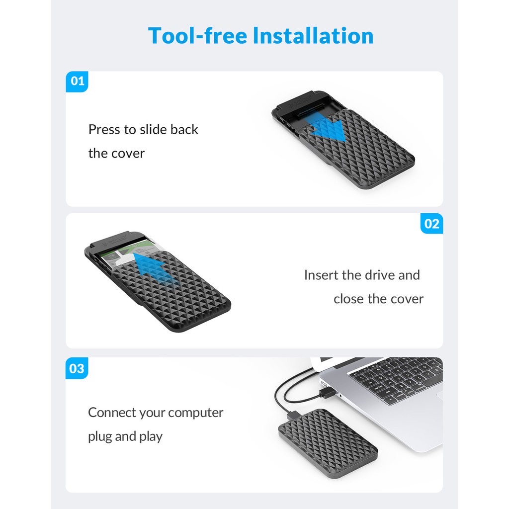 Box 2.5 Orico USB 3.0 5Gbps hỗ trợ HDD SSD 4TB