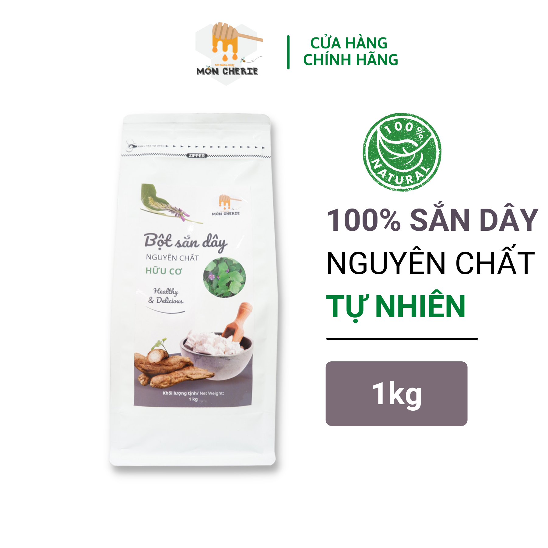 Bột Sắn Dây Nguyên Chất Mon Cherie Honey Loại Đặc Biệt Không Pha Trộn